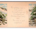 Winter Landscape Christmas Poem UNP Unused DB Postcard U27 - $3.91