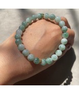 Natural Myanmar Green Jadeite Bracelet 7.4-7.6mm Grade A Greenish Jade B... - $161.00