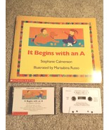 It Begins with an A book and cassette tape by Stephanie Calmenson Schola... - $12.77 CAD