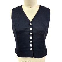 Vtg Sioni Womens Dress Vest Poly/Acetate Satin Lined Sparkle Button Sz 1... - $47.52