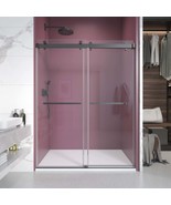 72-76&quot; Frameless Shower Door Matte Black - £896.44 GBP