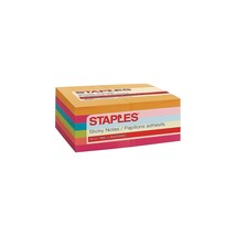 Staples Stickies Standard Notes 3&quot; x 5&quot; Assorted 100 Sh/Pd 12 Pd/Pk S-35BR12 - £16.46 GBP