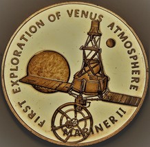 Mariner 2, Explored Venus 1962 Bronze Proof Medallion~Franklin Mint~Free... - $23.44