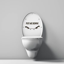 Toilet Lid Decal Sticker - Front Toilet Seat Cover Vinyl Decal - Put Me Down Bla - £78.10 GBP