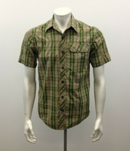 Mossy Oak Men&#39;s Small Short Sleeve Green Plaid Cotton / Polyester Shirt - $10.88