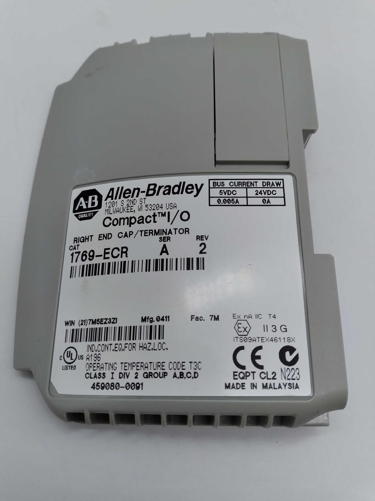 Allen-Bradley 1769-ECR SER.A CompactLogix Right End Cap/Terminator  - $17.25