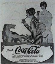 Vintage 1917 Coca-Cola Women Playing Tennis Original Ad 222 - £7.77 GBP