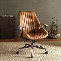 Coffee and Black Adjustable Swivel Faux Leather Rolling Office Chair - $17,757.44 MXN