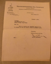 Nov 1921 Letter from Transcontinental Oil Company, Pittsburgh to FT Lang... - $8.00