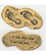 Footprints Is When I Carried You York Pocket Charm 1.4&quot; w x .75&quot; h Baby ... - $10.77