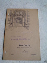 1921 Booklet Decimals - Intl Correspondence Schools - $18.81