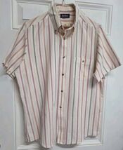 Par Four Sportswear Mens Large Button Down Shirt Striped Multicolor Made... - $17.81
