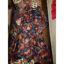 London Times Abstract Floral Mesh Long Sleeve Dress 18 - $35.00