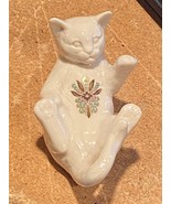 Lenox 4.25&quot; China Jewels White Cat Figurine *Pre-Owned/No Box* BT1 - $21.88 CAD