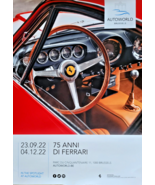 FERRARI- AFFICHE D&#39;EXPOSITION ORIGINALE- 75E ANNIVERSAIRE - BRUXELLES 20... - $397.17