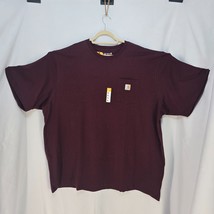 Carhartt T-Shirt Men 4XL Burgundy Red Loose Fit 100% Cotton Working Shir... - $18.70