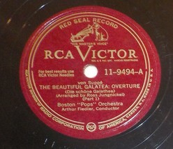 12&quot; Boston Pops Arthur Fiedler 78 The Beautiful Galatea Overture 2 Parts BX1 - £5.61 GBP