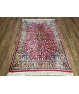 3&#39; 6&quot; X 5&#39; 5&quot; Handmade Knotted India Floral Wool Rug Hand Knotted Carpet... - £561.30 GBP