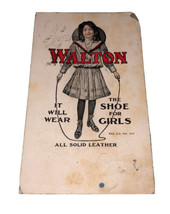 Walton “The Shoe For Girls” Early 1900s Small Advertisement Ink Blotter - $258.72 MXN