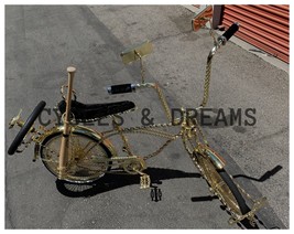 20&quot; CUSTOM LOWRIDER BIKE FULL TWISTED W/ CAGE PARTS ALL GOLD,  144 SPOKE... - £1,985.84 GBP