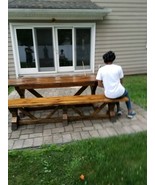 Handmade Furnishings Farmhouse X-Leg Dining Porch or Patio Table 96Lx30H... - $71,635.22 MXN