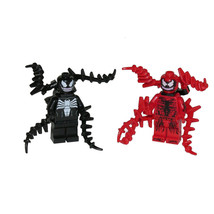 2pcs Venom &amp; Carnage Spiderman Themed Mini figure Building Blocks Toys - £6.33 GBP