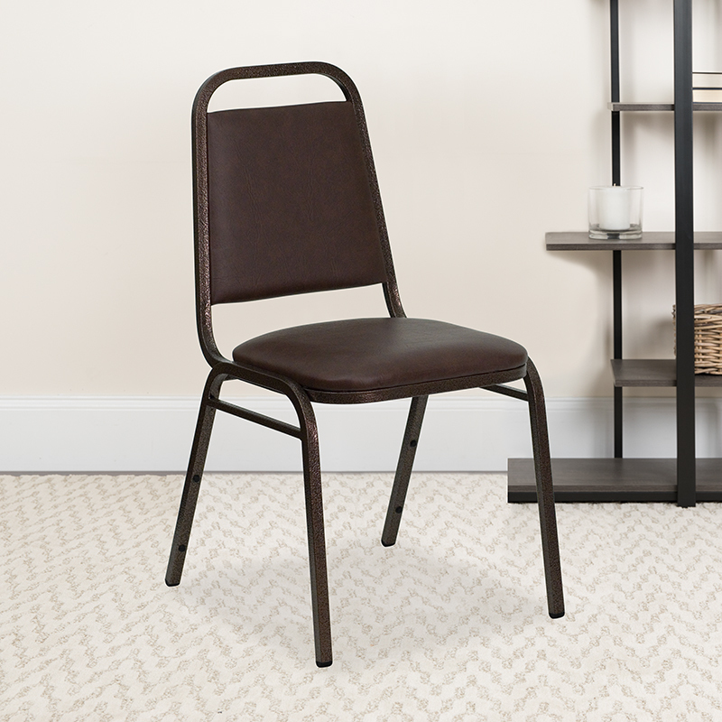 Brown Vinyl Banquet Chair FD-BHF-2-BN-GG