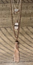 Guess Necklace Three Layer Rose Gold Heart Tassel - $15.85