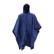 Mil-Tec Navy Blue Waterproof Vinyl Poncho 78x50 Hood W Cord Adjuster 106... - $184.20 MXN