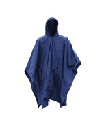 Mil-Tec Navy Blue Waterproof Vinyl Poncho 78x50 Hood W Cord Adjuster 106... - $9.86