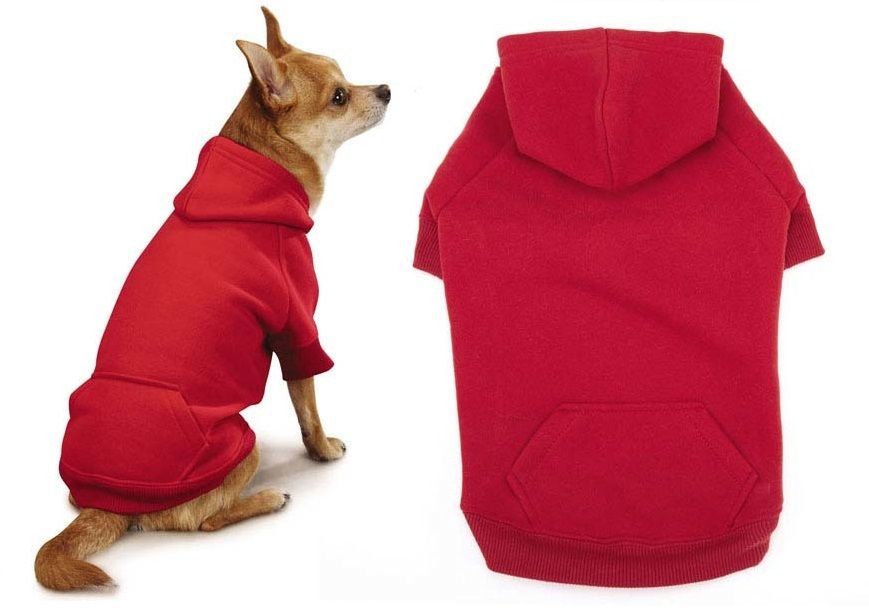 Bright Red Dog Hoodies High Quality Cotton Blend Kangaroo Pocket Sweatshirt - $16.72+