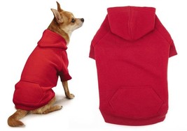 Bright Red Dog Hoodies High Quality Cotton Blend Kangaroo Pocket Sweatshirt - $16.72+