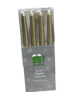 H For Happy Set Of 4 Tappers Unscented 10 Inches-Gold - £12.59 GBP