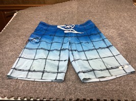 Oakley Board Shorts 34 Pocket Swim Trunks Blue Check - £15.78 GBP