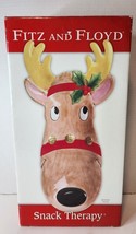Fitz and Floyd 2005 Christmas Snack Therapy Reindeer Server Plate WALL HANGER - £11.98 GBP