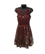 Ruby Rox Womens Juniors Burgundy Gold Sequin Dance Party Dress, Size 7, NEW - $413.90 MXN