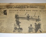 Eleanor Holm Olympics Newspaper Vintage 1936 LA Times August 12 - $59.99