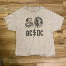 Vintage ACDC Rock n Roll Promo Shirt Size XL Gray Tesla Edison Hanes Tee Shirt - £15.80 GBP
