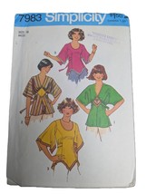 18/40 Vintage 1970s Sewing Pattern Simplicity 7983 Kimono/Angel Sleeve Tops - €11,76 EUR