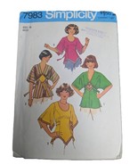 18/40 Vintage 1970s Sewing Pattern Simplicity 7983 Kimono/Angel Sleeve Tops - $13.29