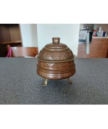 Vintage Ornate Copper Lidded Bowl with Brass Legs , Confectionery Bowl - €37,09 EUR