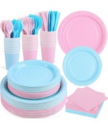 Durony 350 Pieces Baby Gender Reveal Party Supplies Light Pink Light Blu... - €37,93 EUR