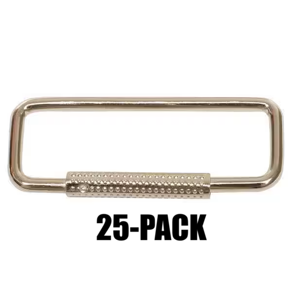 25-Pack Spring Sleeve Rectangular Key Ring D Shaped Vintage Style Nickel... - $10.11