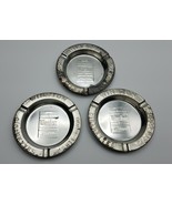 WINSTON CIGARETTES TASTE GOOD Vintage Tin Metal Ashtrays 3.5&quot; SET OF 3 F... - £13.25 GBP