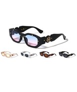 KLEO SLIM OVAL GOLD LION HEAD MEDALLION SUNGLASSES LUXURY ELEGANT BIGGIE... - €11,24 EUR