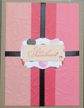 Hearts Embossed Handmade Valentine&#39;s Day Cards Heart Hearts My Sweetheart Pinks - £4.79 GBP