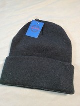 Unisex Plain Black Warm Knit Beanie Hat Cuff Skull Ski Cap -  Black - $6.71