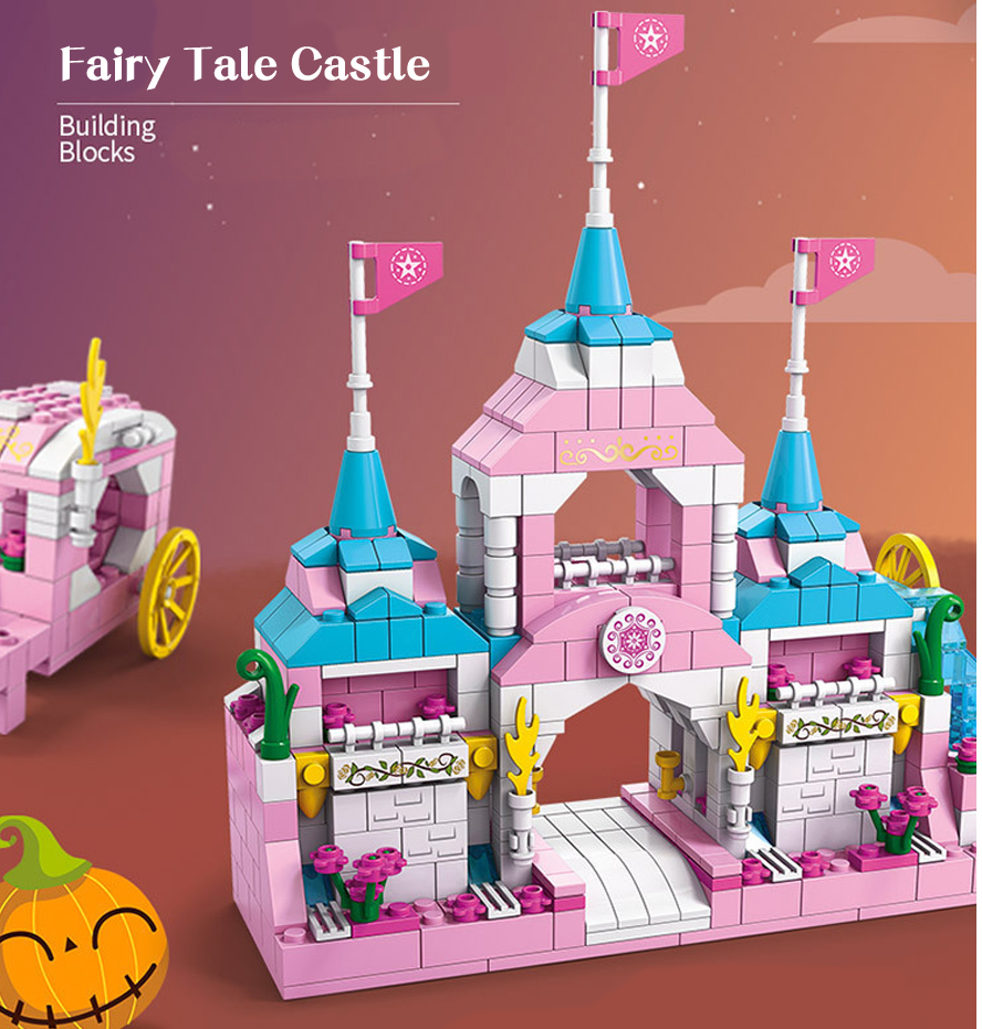 Fairy Tale Castle Building Blocks Montessori Toys bricks juggle assembled toys