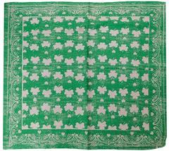 Paisley Green White Shamrock Three Leaf Clover 22&quot;x22&quot; 100% Cotton bandana Scarf - £3.12 GBP