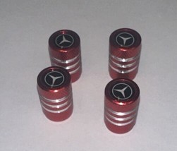 Tire Caps Mercedes-Benz Like Style Valve Stem Cap 4-Pack Red - £15.85 GBP